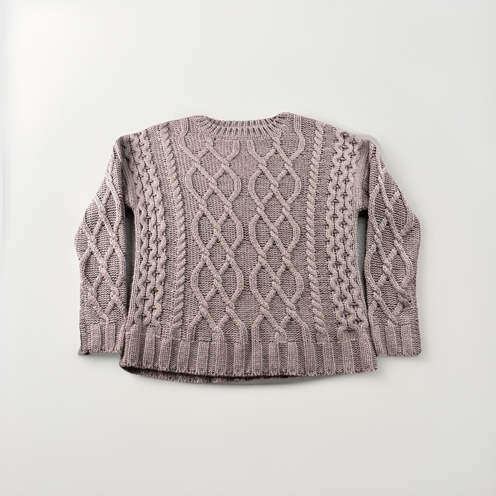 Angel Kiss Sweater Women's M Cable Knit Mauve Pink‎ Chunky Cozy Pullover